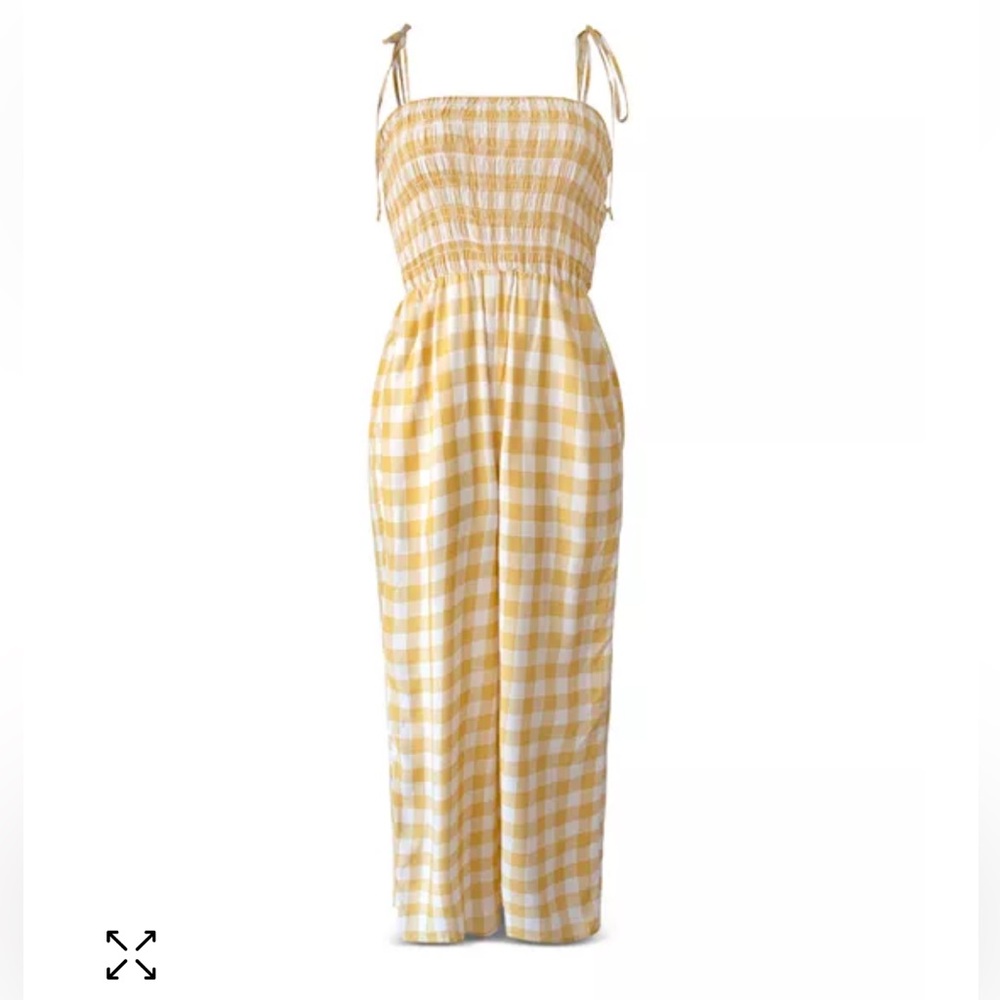 NWT BCBGENERATION Gingham Smocked Culotte Jumpsuit XS